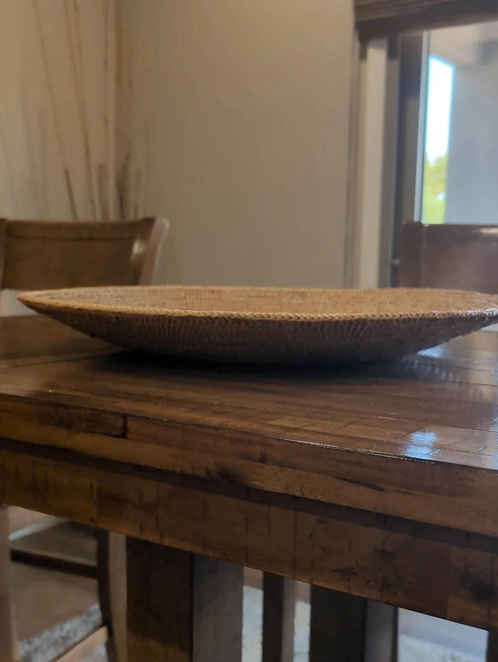 Vintage African Coiled Basket Tray Oversized 22